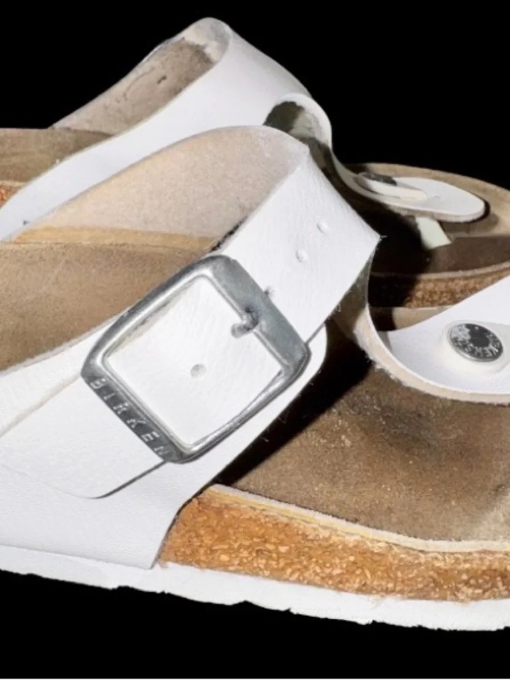 Birkenstock Gizeh white thong sandals women’s GIRL’s shoes size 35 4 4.5